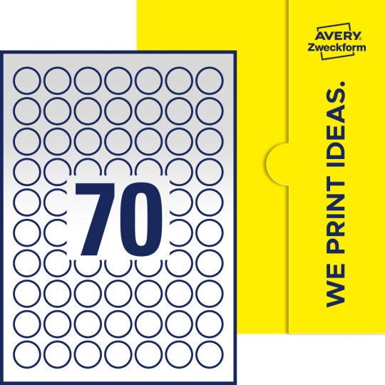 70 st. etiketter per ark.