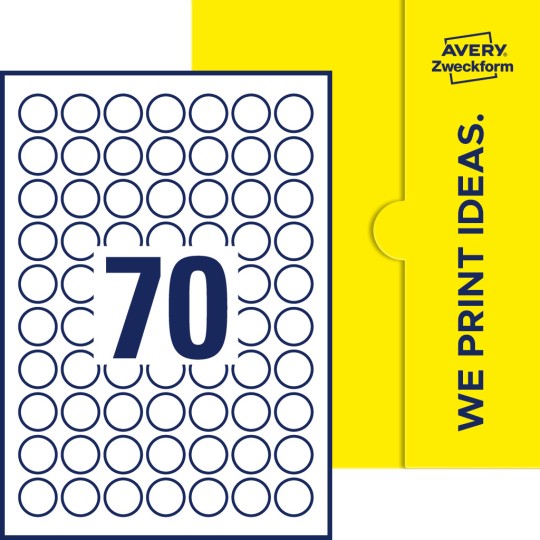 70 st. etiketter per ark.