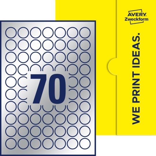 70 st. etiketter per ark.