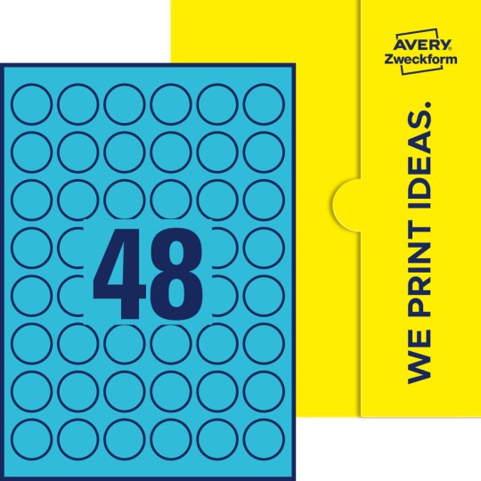 48 st. etiketter per ark.
