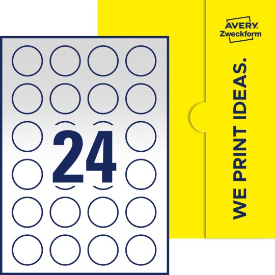 24 st. etiketter per ark.