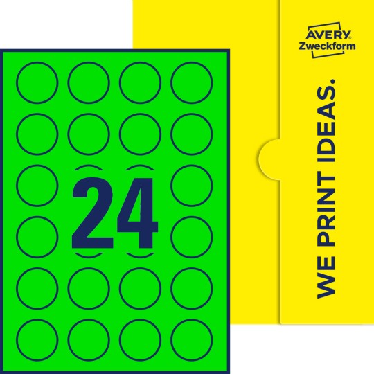 24 st. etiketter per ark.