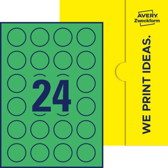 24 st. etiketter per ark.