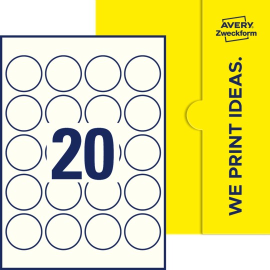 20 st. etiketter per ark.