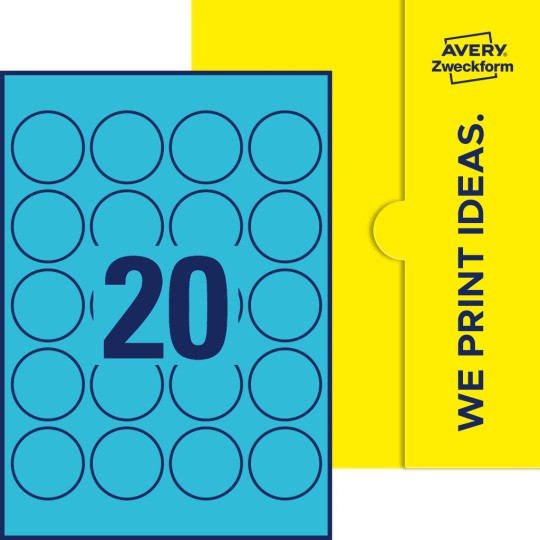 20 st. etiketter per ark.