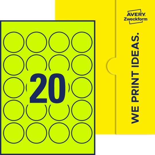 20 st. etiketter per ark.