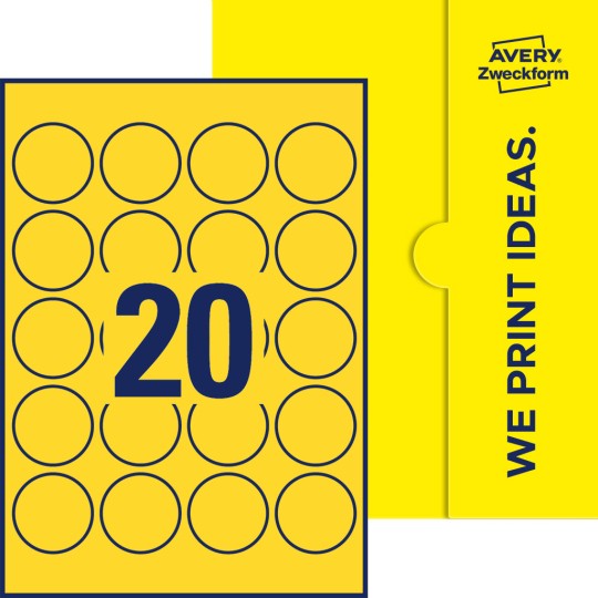 20 st. etiketter per ark.