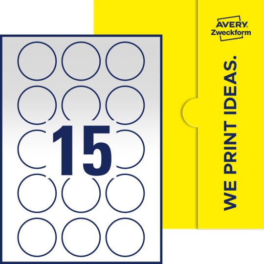 15 st. etiketter per ark.