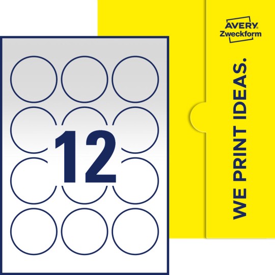 12 st. etiketter per ark.