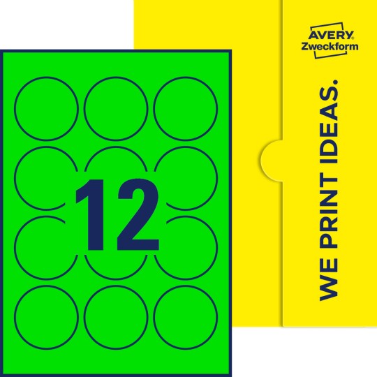 12 st. etiketter per ark.
