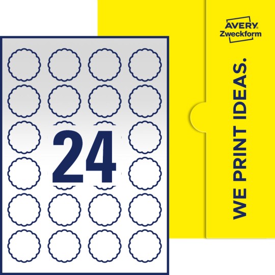 24 st. etiketter per ark.