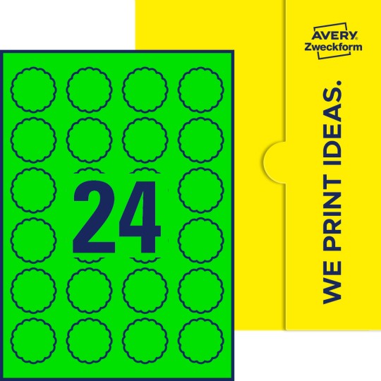 24 st. etiketter per ark.