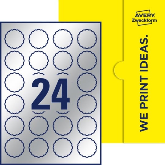 24 st. etiketter per ark.