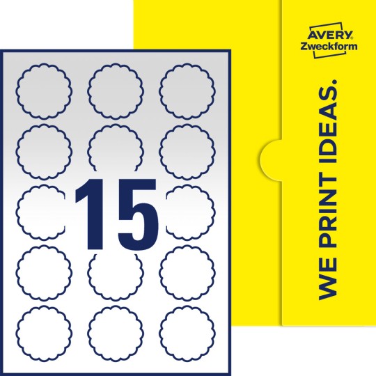15 st. etiketter per ark.