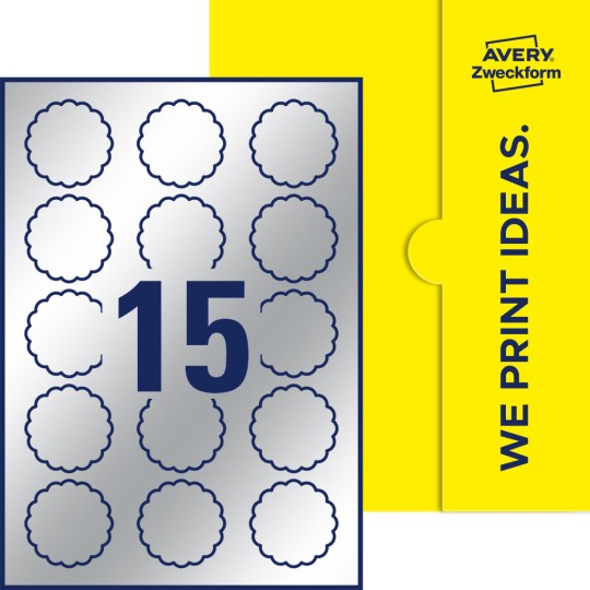 15 st. etiketter per ark.