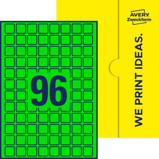 96 st. etiketter per ark.