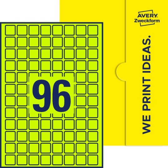 96 st. etiketter per ark.