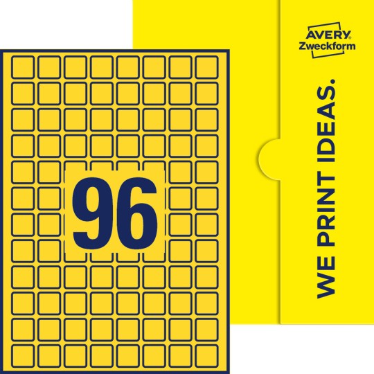 96 st. etiketter per ark.