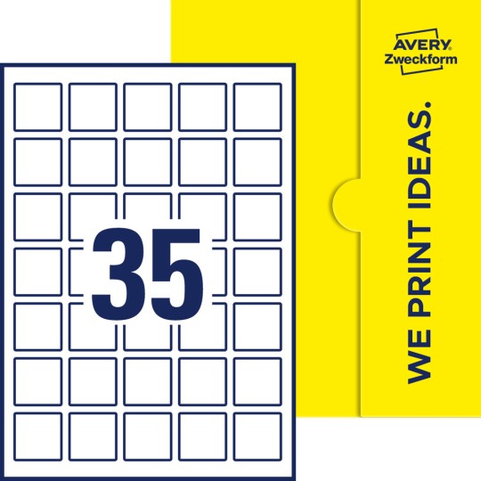 35 st. etiketter per ark.