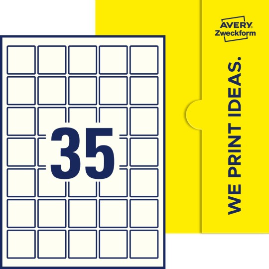 35 st. etiketter per ark.
