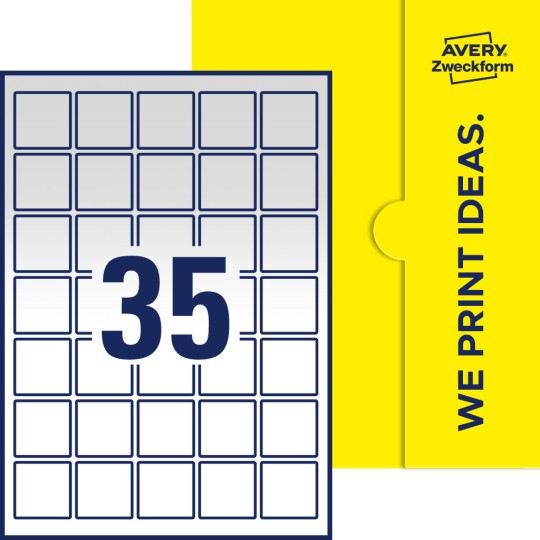 35 st. etiketter per ark.