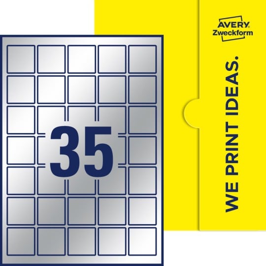 35 st. etiketter per ark.
