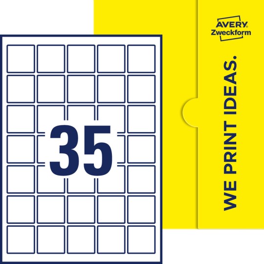 35 st. etiketter per ark.