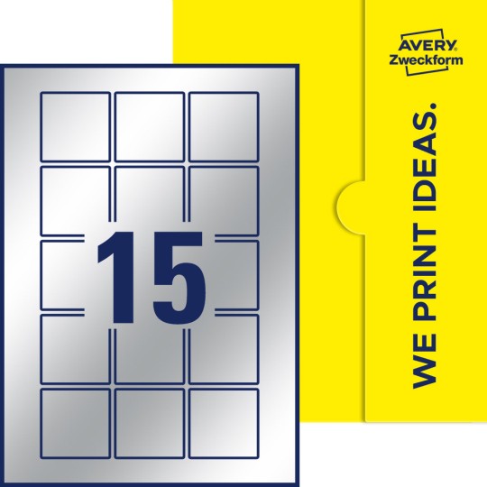15 st. etiketter per ark.