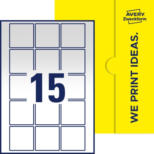 15 st. etiketter per ark.