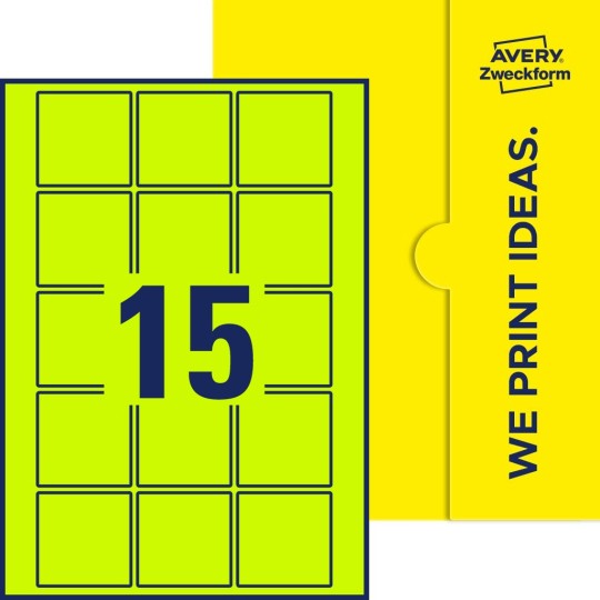 15 st. etiketter per ark.
