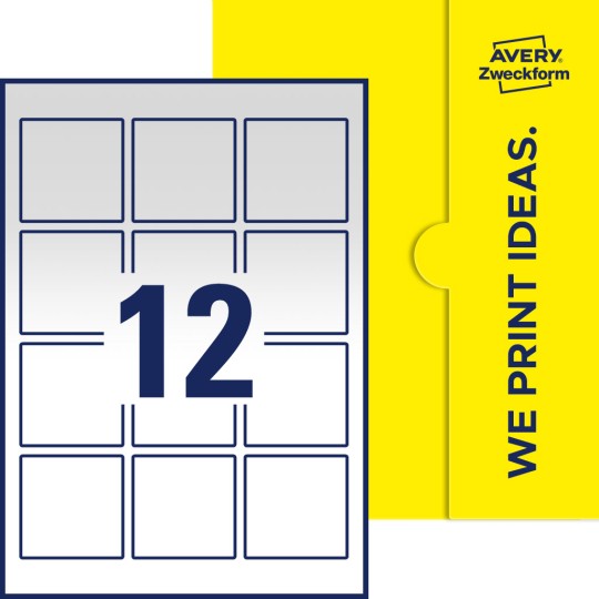 12 st. etiketter per ark.