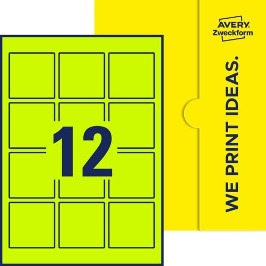 12 st. etiketter per ark.