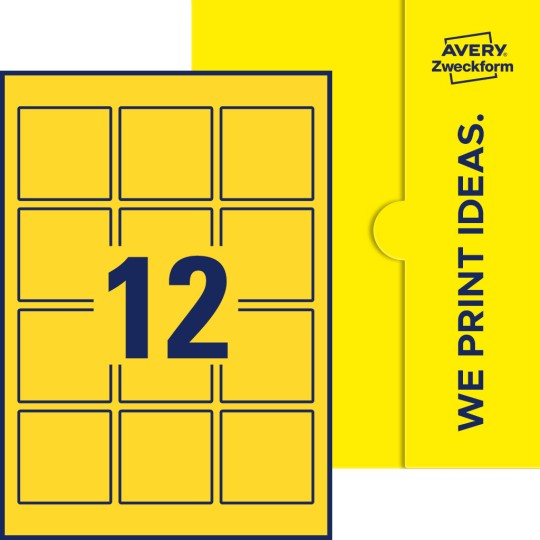 12 st. etiketter per ark.