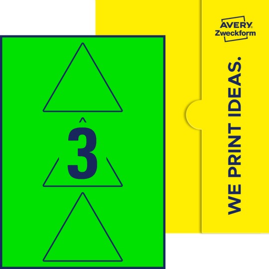 3 st. etiketter per ark.