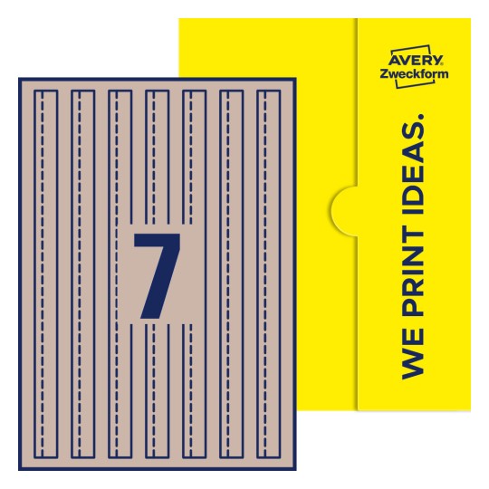 7 st. etiketter per ark. - Förseglingsetiketter, 277 x 17 mm