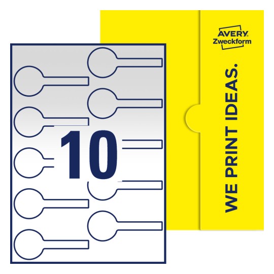 10 st. etiketter per ark. - Förseglingsetiketter, 40 x 100 mm