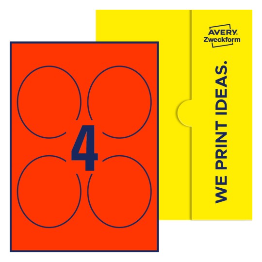 4 st. etiketter per ark. - Ovala etiketter, 89 x 101 mm