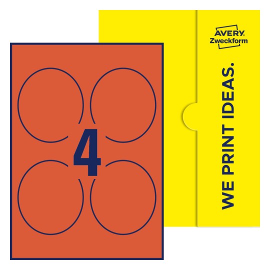4 st. etiketter per ark. - Ovala etiketter, 89 x 101 mm