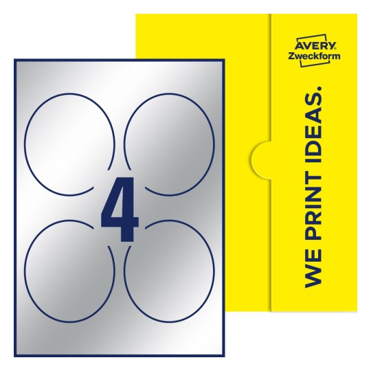 4 st. etiketter per ark. - Ovala etiketter, 89 x 101 mm