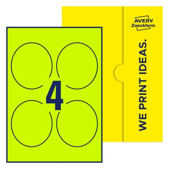 4 st. etiketter per ark. - Ovala etiketter, 89 x 101 mm