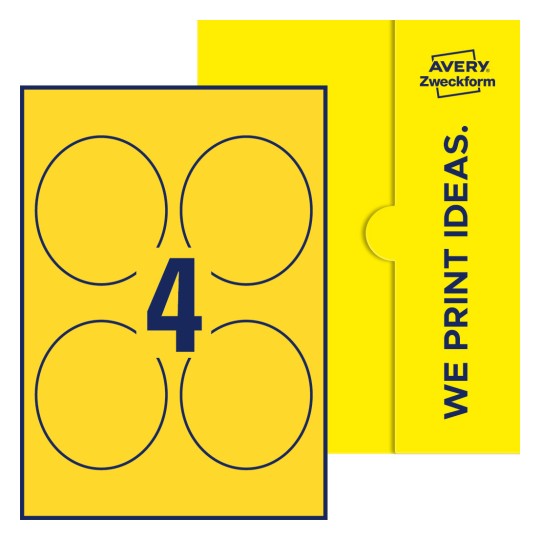 4 st. etiketter per ark. - Ovala etiketter, 89 x 101 mm