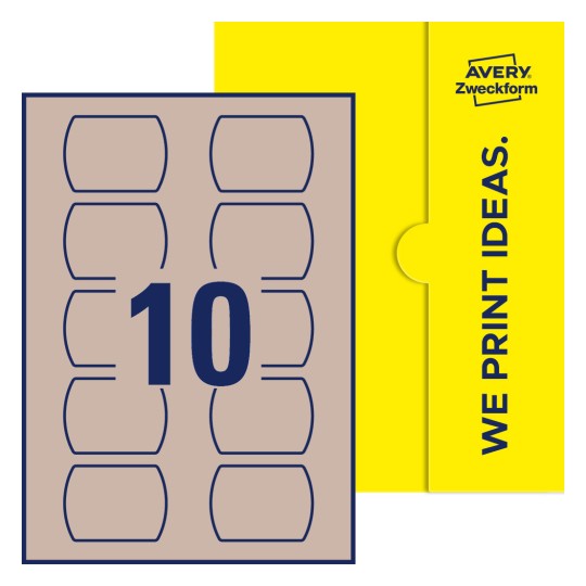 10 st. etiketter per ark. - Raka ovala etiketter, 64 x 47 mm