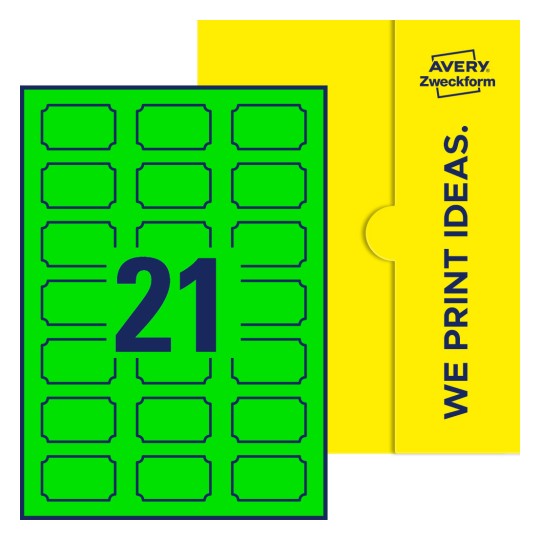 21 st. etiketter per ark. - Plakettformade etiketter, 50 x 30 mm