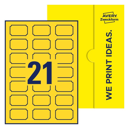 21 st. etiketter per ark. - Plakettformade etiketter, 50 x 30 mm