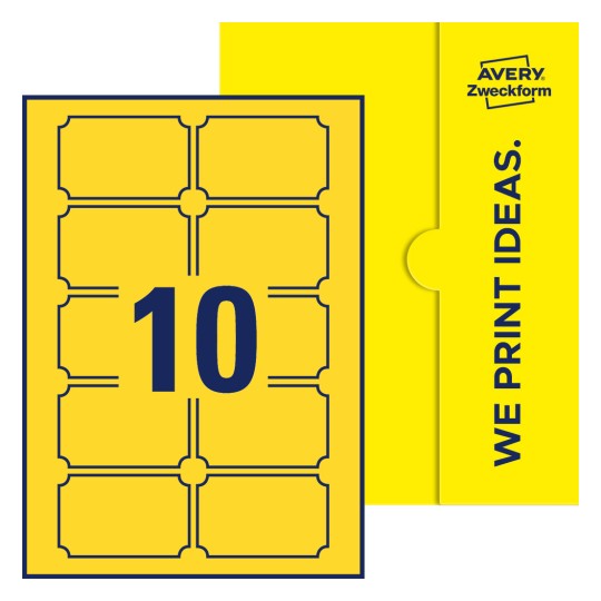 10 st. etiketter per ark. - Plakettformade etiketter, 80 x 50 mm