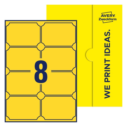 8 st. etiketter per ark. - Plakettformade etiketter, 99,1 x 67,7 mm