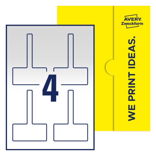4 st. etiketter per ark. - Fyrkantiga förseglingsetiketter, 80 x 40 mm (12 mm strimmel)