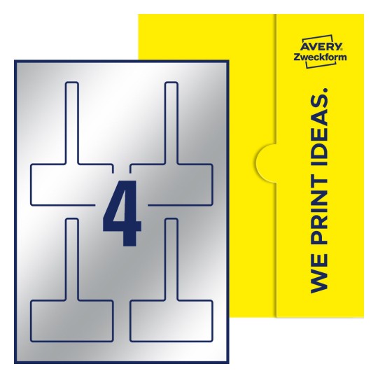 4 st. etiketter per ark. - Fyrkantiga förseglingsetiketter, 80 x 40 mm (12 mm strimmel)