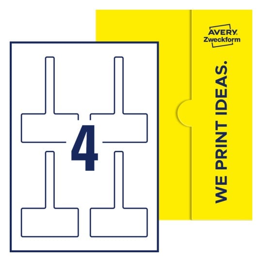 4 st. etiketter per ark. - Fyrkantiga förseglingsetiketter, 80 x 40 mm (12 mm strimmel)