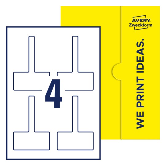 4 st. etiketter per ark. - Fyrkantiga förseglingsetiketter, 80 x 40 mm (12 mm strimmel)